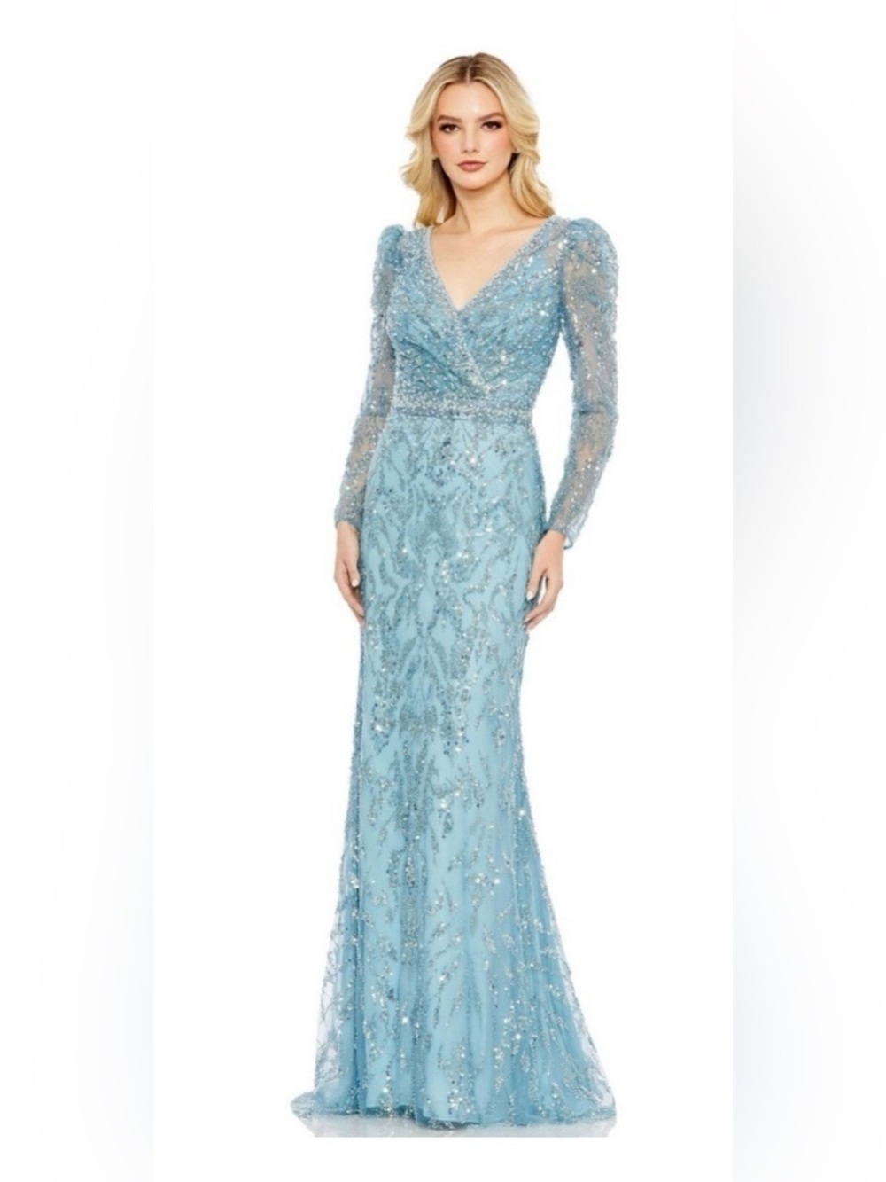 Mac Duggal 20442 NWOT Surplice Bodice Embellished Dress